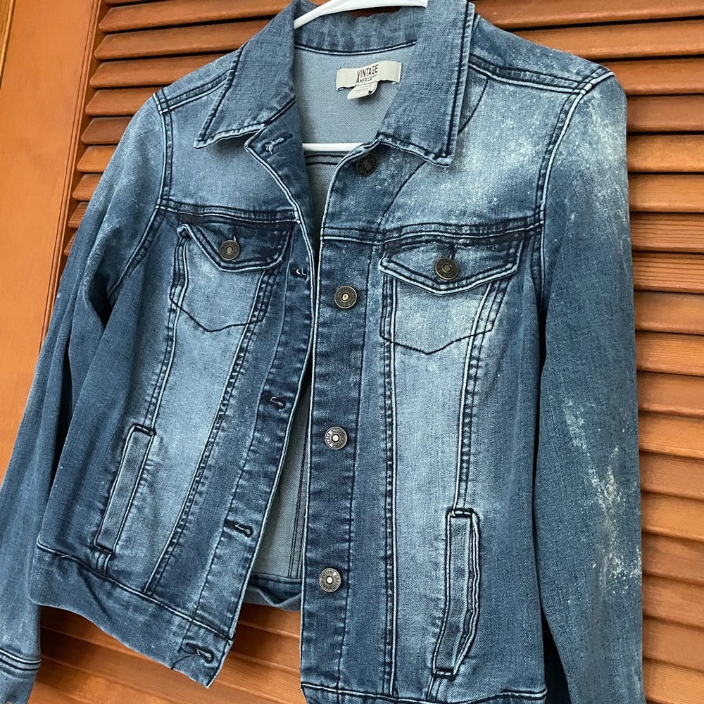 Distressed jean jacket